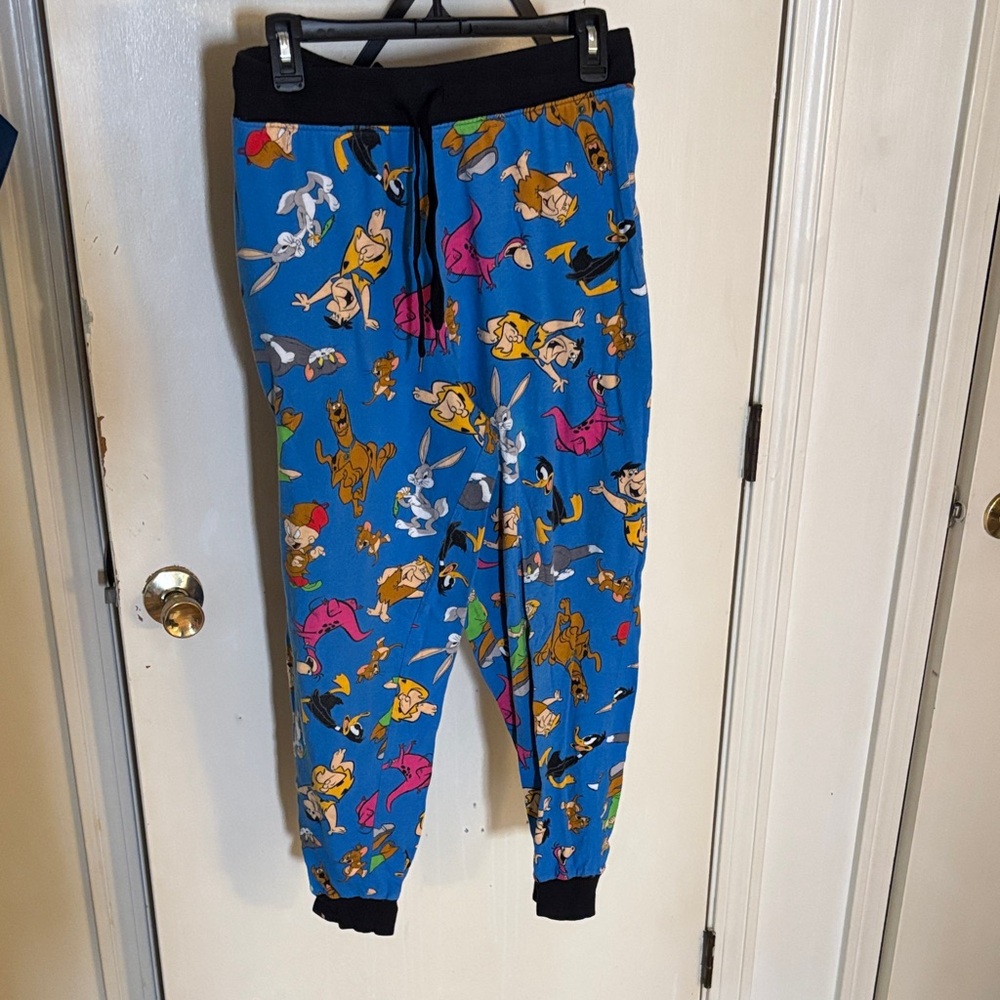 Men's Cartoon Character Joggers - Blue